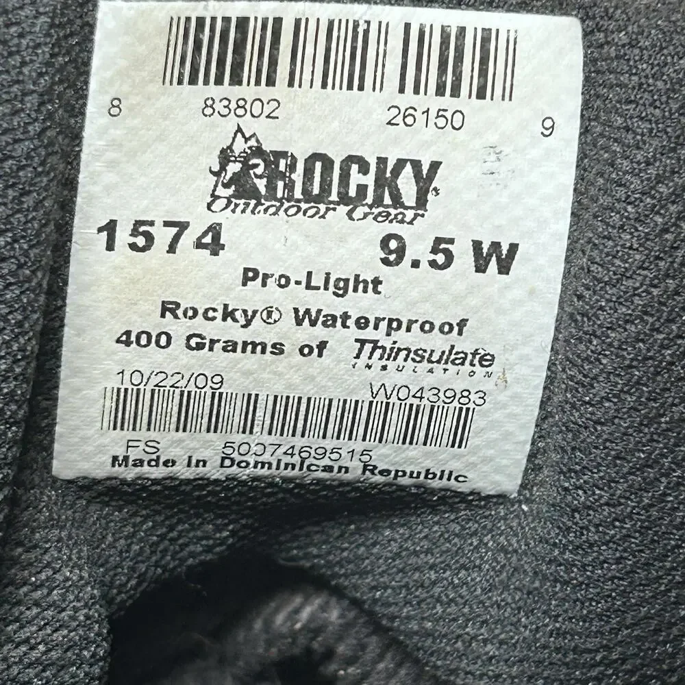 Rocky Size 9.5 W 400 Pro-Light Hunter Mens Lace Up Boots Thinsulate Waterproof